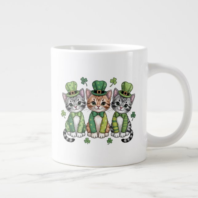 Lyckliga St. Patricks dag-katter-47474 Jumbo Mugg (Höger)