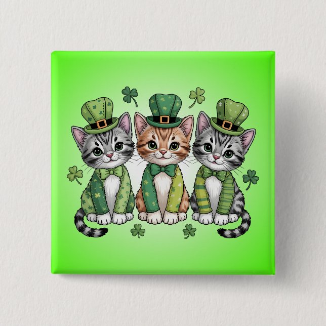 Lyckliga St. Patricks dag-katter-47474 Knapp (Framsida)