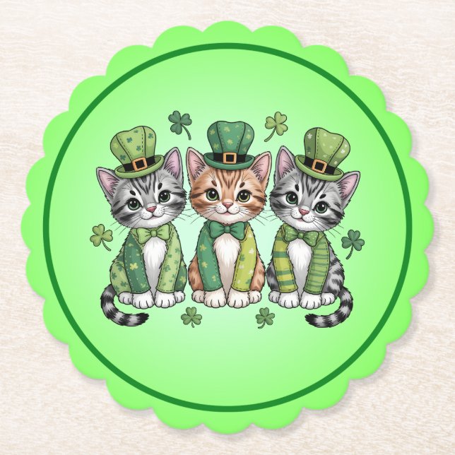 Lyckliga St. Patricks dag-katter-47474 Underlägg Papper (Framsida)