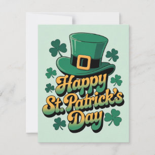 Lyckliga St. Patrick's Day med Leprechaunhatt & Sh Julkort