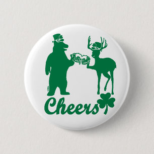 Lyckliga st patricks dayjubel! knapp