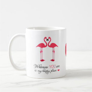 Lyckliga ställelove birdsrosor Famingos Kaffemugg