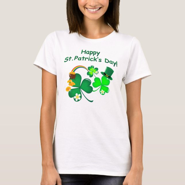 Lyckliga Sts Patrick dag Tee Shirt (Framsida)