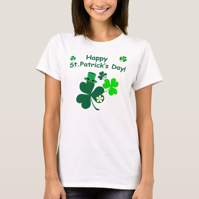 Lyckliga Sts Patrick dag Tee Shirt (Framsida)