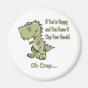 Lyckliga T-Rex Magnet