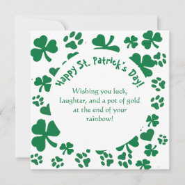Lyckliga Tassar St. Patricks Dag-kort Shamrock-mön Julkort
