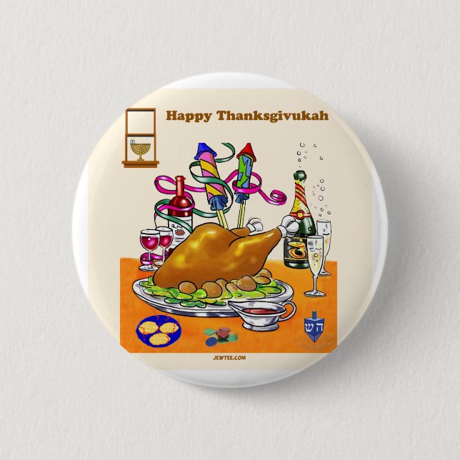 LYCKLIGA THANKSGIVUKAH-GÅVOR KNAPP (Framsida)