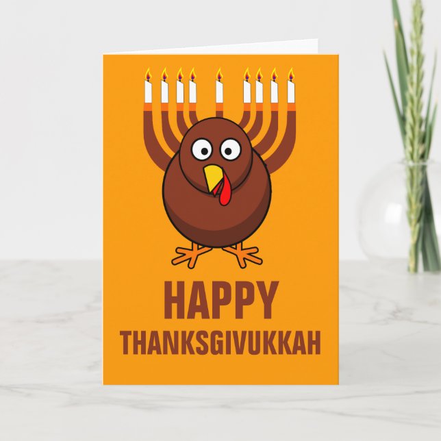 Lyckliga Thanksgivukkah 2013 Helgkort (Framsida)