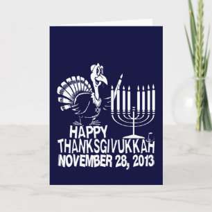 Lyckliga Thanksgivukkah hälsningkort Helgkort