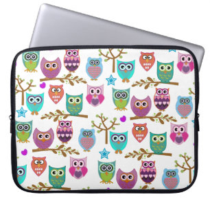 lyckliga ugglor laptop sleeve