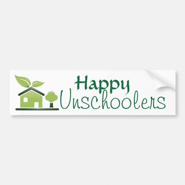 Lyckliga Unschoolers Bildekal (Framsidan)