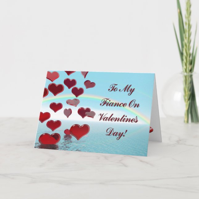 Lyckliga valentin dag för fiance helgkort (Framsida)