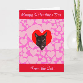 Lyckliga valentin dag från katten (den svart helgkort