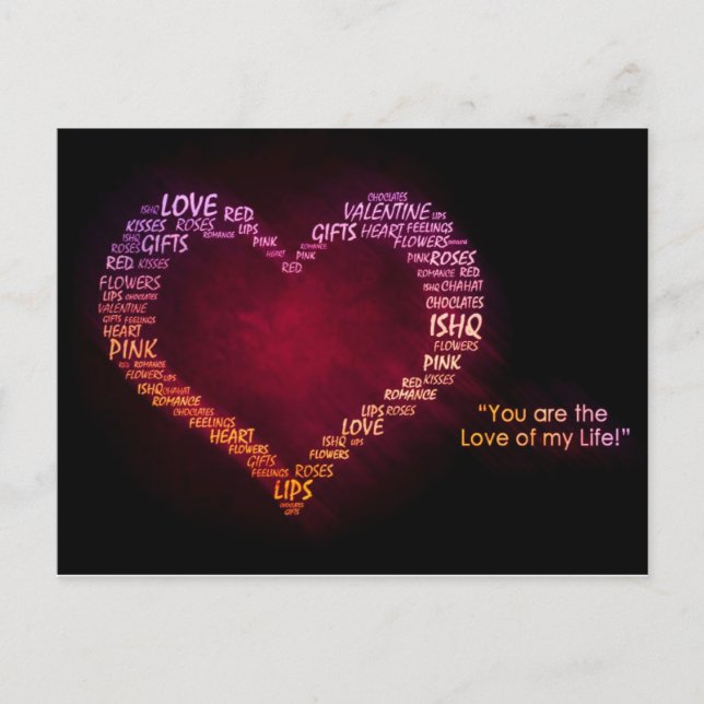 Lyckliga valentin dag helg vykort (Framsida)