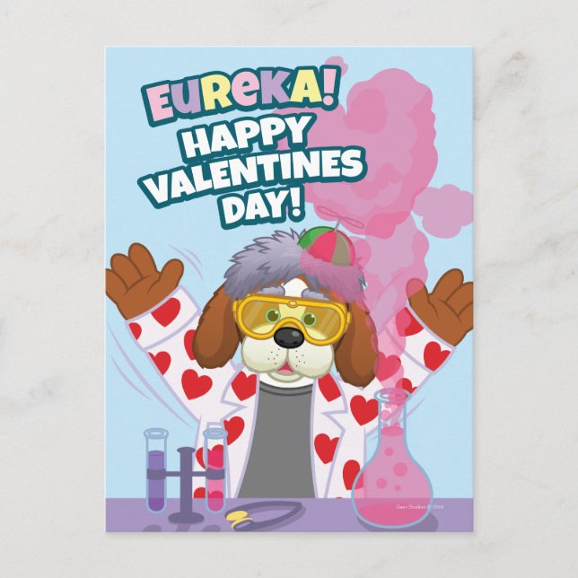 Lyckliga valentin dag! helg vykort (Framsida)