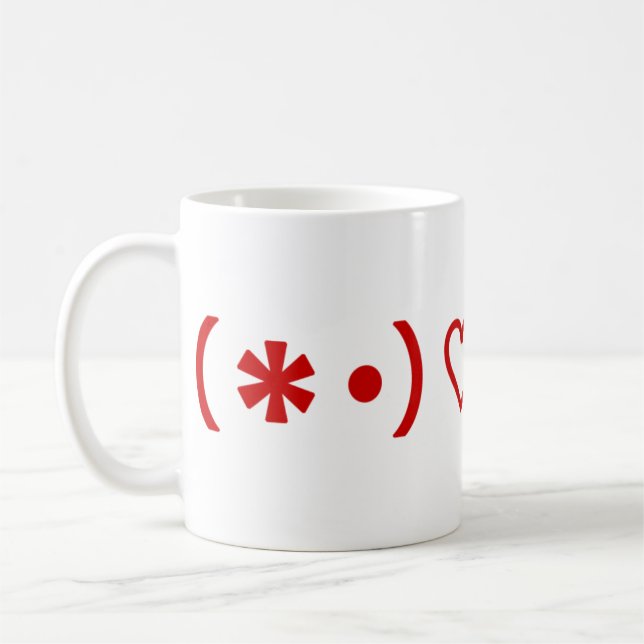 Lyckliga valentin dag/japanska Emoticons Kaffemugg (Vänster)