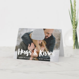 Lyckliga valentin dag kramar, & kyssar borstar helgkort