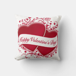 Lyckliga valentin dag! Röda hjärtor Kudde