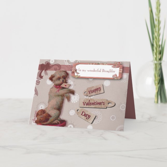 lyckliga valentin dag till min gulliga hund för helgkort (Framsida)