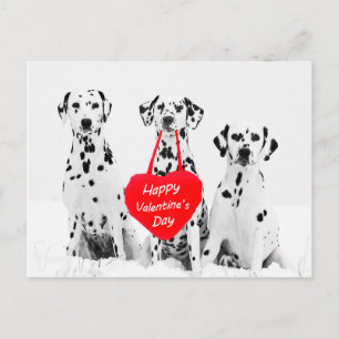 Lyckliga valentin för Dalmatianshundhjärta dag Helg Vykort
