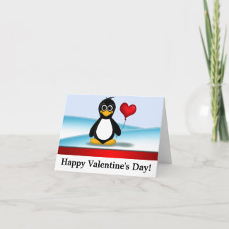 Lyckliga valentin för gullig pingvin dag NoteCards Helgkort