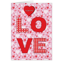 Lyckliga valentin hjärtor för KÄRLEK för Hälsningskort