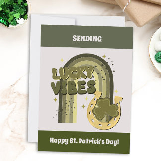 Lyckliga Vibrationer Boho St Patrick's Day Irländs Julkort