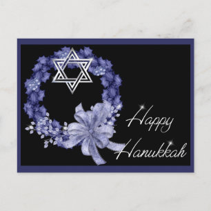 Lyckliga vykort för helgdag för Hanukkah blåttkran