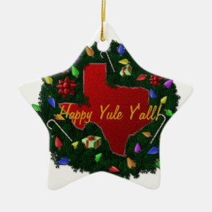 Lyckliga Yule dig Texas julprydnad Julgransprydnad Keramik
