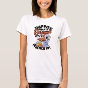 Lyckligare än en mås med pommes frites - mat t shirt