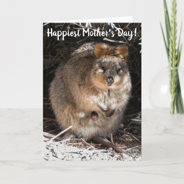 Lyckligaste Grattis mamma på mors dag Quokka Austr Kort (Framsida)