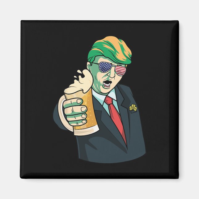 Lycklige Donald St Pattys Trump Saint Patrick Dag  Magnet (Framsidan)