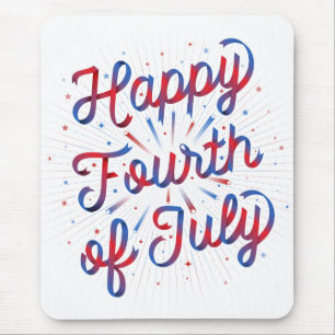 LyckligFourth av Juli Mousepad/vit Musmatta