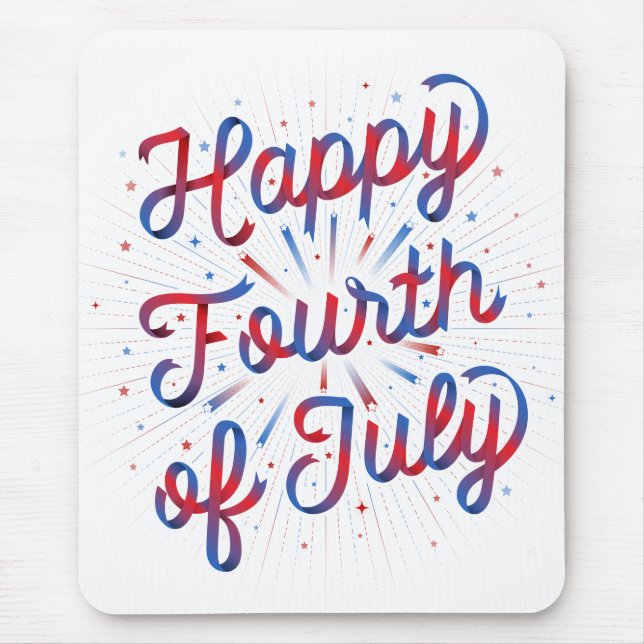 LyckligFourth av Juli Mousepad/vit Musmatta (Framsidan)