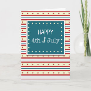 LyckligFourth av Juli stars och stripes Kort