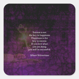 Lycklighet är Nyckel för att lyckas med att höja c Fyrkantigt Klistermärke
