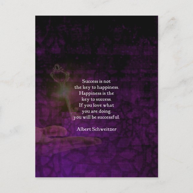 Lycklighet är Nyckel för att lyckas med att höja c Vykort (Framsida)