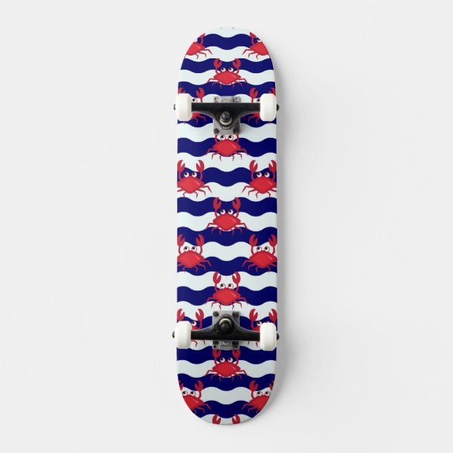 Lyckligkrabbamönster Skateboard Bräda 20 Cm (Framsida)