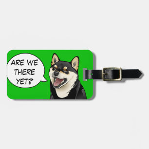 Lyckligsvart och solbränd märkre för Shiba Inu Bagagebricka