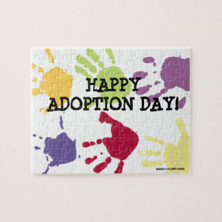 Lyckligt adoptiondagpussel pussel