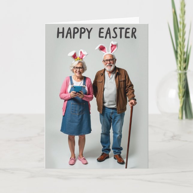 Lyckligt äldre par gratulationskort kort (Framsida)