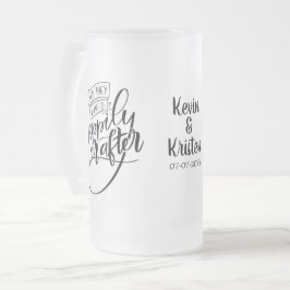 Lyckligt Alltid Efter Bröllop Frostat Ölglas