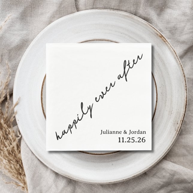 Lyckligt Alltid Efter Klotter Cursive Anpassad Brö Pappersservett (Skapare uppladdad)