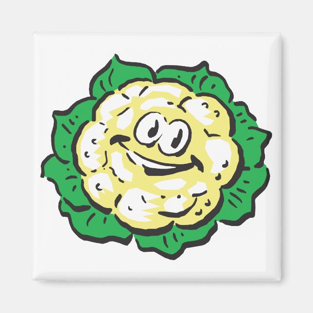 lyckligt ansikte blomkål magnet (Framsidan)