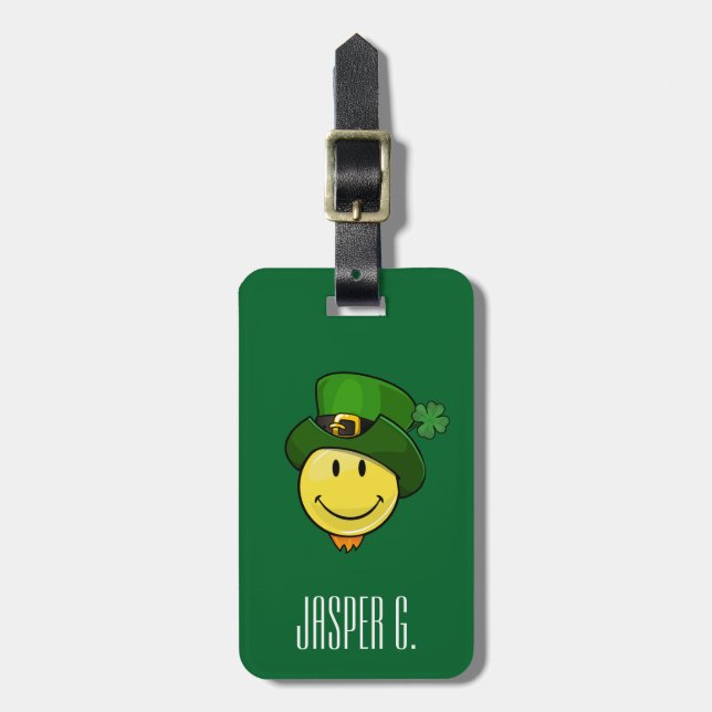 Lyckligt ansikte för klassiker med en irländsk bagagebricka (Vertikal Framsida)