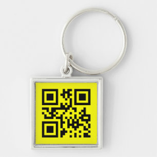 Lyckligt ansikte för ☺ som ler Emoji -- QR Fyrkantig Silverfärgad Nyckelring
