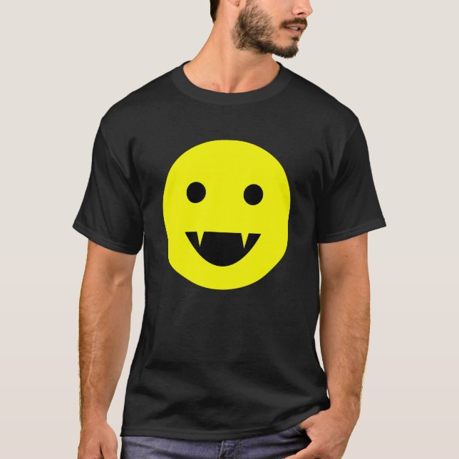 lyckligt ansikte för vampyr tee shirt (Framsida)