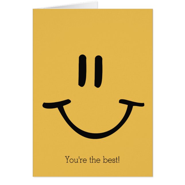 Lyckligt ansikte hälsningskort (Framsidan)