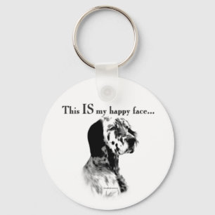 Lyckligt ansikte Keychain för engelsk Setter Nyckelring