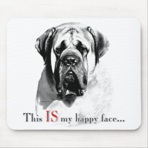Lyckligt ansikte Mousepad för Mastiff Musmatta